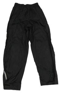 Černé šusťákové nepromokavé funkční kalhoty Crivit