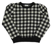 Černo-šedý kostkovaný svetr Matalan