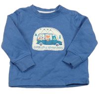 Modrá melírovaná mikina s autem se zvířaty Impidimpi