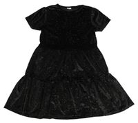 Černé třpytivé sametové šaty F&F