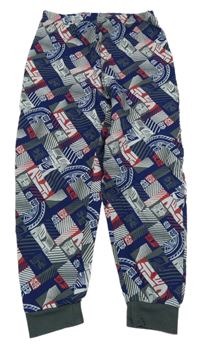 Tmavomodro-šedé pyžamové kalhoty s Transformers