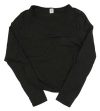 Černé crop triko Shein