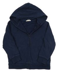 Tmavomodrá propínací mikina s kapucí H&M