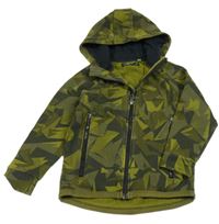 Khaki vzorovaná propínací mikina s kapucí Next