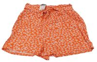 Nové - Červené květované lehké kraťasy Primark