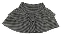Černo-bílá kostkovaná vrstvená sukně Primark