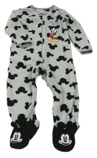 Šedý melírovaný fleecový overal s Mickeym Primark