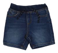 Tmavomodré teplákové riflové kraťasy Primark