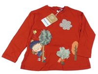 Nové - Červené triko s dívkou a stromy Mayoral