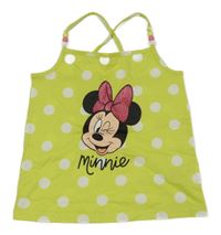 Limetkový puntíkatý top s Minnie a korálky C&A