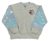 Bílá propínací mikina s Frozen a flitry Primark