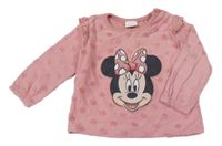 Růžové puntíkaté triko s Minnie Disney