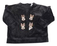 Antracitová plyšová mikina s Minnie Disney