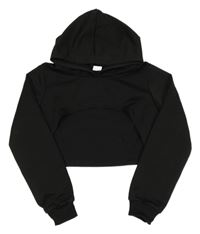 Černá crop mikina s kapucí
