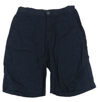 Tmavomodré plátěné chino kraťasy H&M