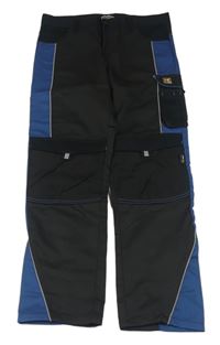 Černo-modré outdoorové kalhoty s kapsami