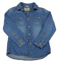 Modrá lehká riflová košile s kapsami Zara