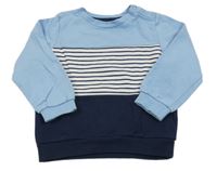 Modro-tmavomodrá mikina s pruhy C&A