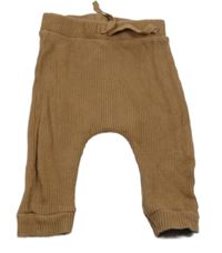 Hnědé žebrované tepláky George