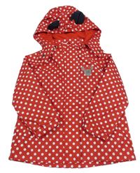 Červená puntíkatá nepromokavá bunda s kapucí - Minnie orchestra