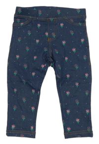 Modré tregíny s květinami 