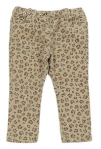 Smetanovo-růžovo-šedé leopardí manšestráky 