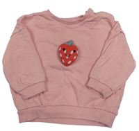 Světlerůžová mikina s 3D jahodou Matalan