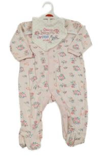 Nové - světlerůžový květovaný overal + slinták 