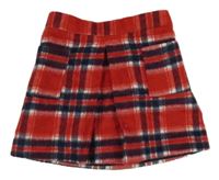 Červeno-tmavomodrá kostkovaná vlněná sukně dunnes