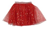 Červená tylová sukně se zlatými hvězdičkami St. Bernard