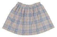 Lila-fialová kostkovaná úpletová skládaná sukně F&F