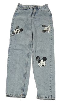 Světlemodré melírované rifle s Mickeym 