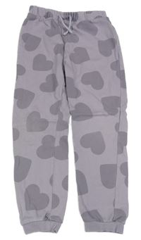 Lila tepláky se srdíčky Tu