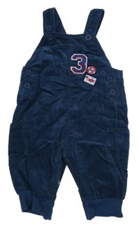 Tmavomodré laclové podšité manšestráky s číslem Mothercare