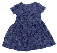 Modrošedé lehké šaty s leopardím vzorem H&M