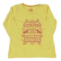 Žluté triko s koníky a nápisem Lupilu