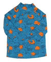 Modro-oranžové UV triko se zvířátky George