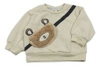 Smetanovo-černá mikina s medvědem River Island