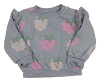 Šedomodrá mikina s malinami s volánky M&S