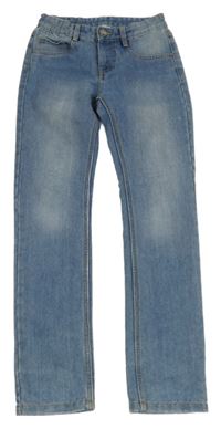 Světlemodré zateplené slim teplákové rifle C&A