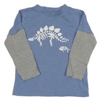 Modro-šedé triko s diny M&Co.