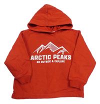 Červená mikina s potiskem a kapucí H&M