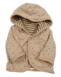 Světlerůžová puntíkatá obustranná mikina s kapucí Topomini