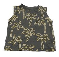 Antracitovo-béžové tílko s palmami H&M