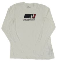 Bílé triko s logem Jack & Jones