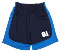Tmavomodro-modré sportovní kraťasy s číslem H&M
