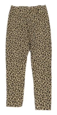 Béžovo-hnědé legíny s leopardím vzorem Zara
