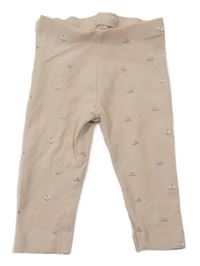 Světlerůžové květované legíny H&M