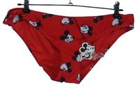 Dámské červené plavkové kalhotky s Mickeym Disney 