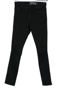 Dámské černé skinny rifle s dírami Only 
